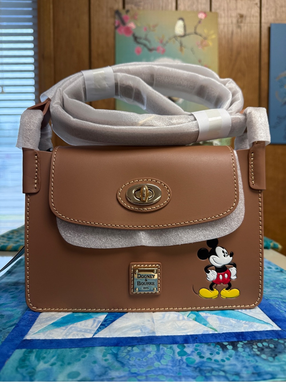 Dooney & Bourke Tan Leather Mickey Mouse Crossbody Bag ONLY SOLD AT DISNEY PARKS
